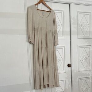 Elegant Cream Midi Dress